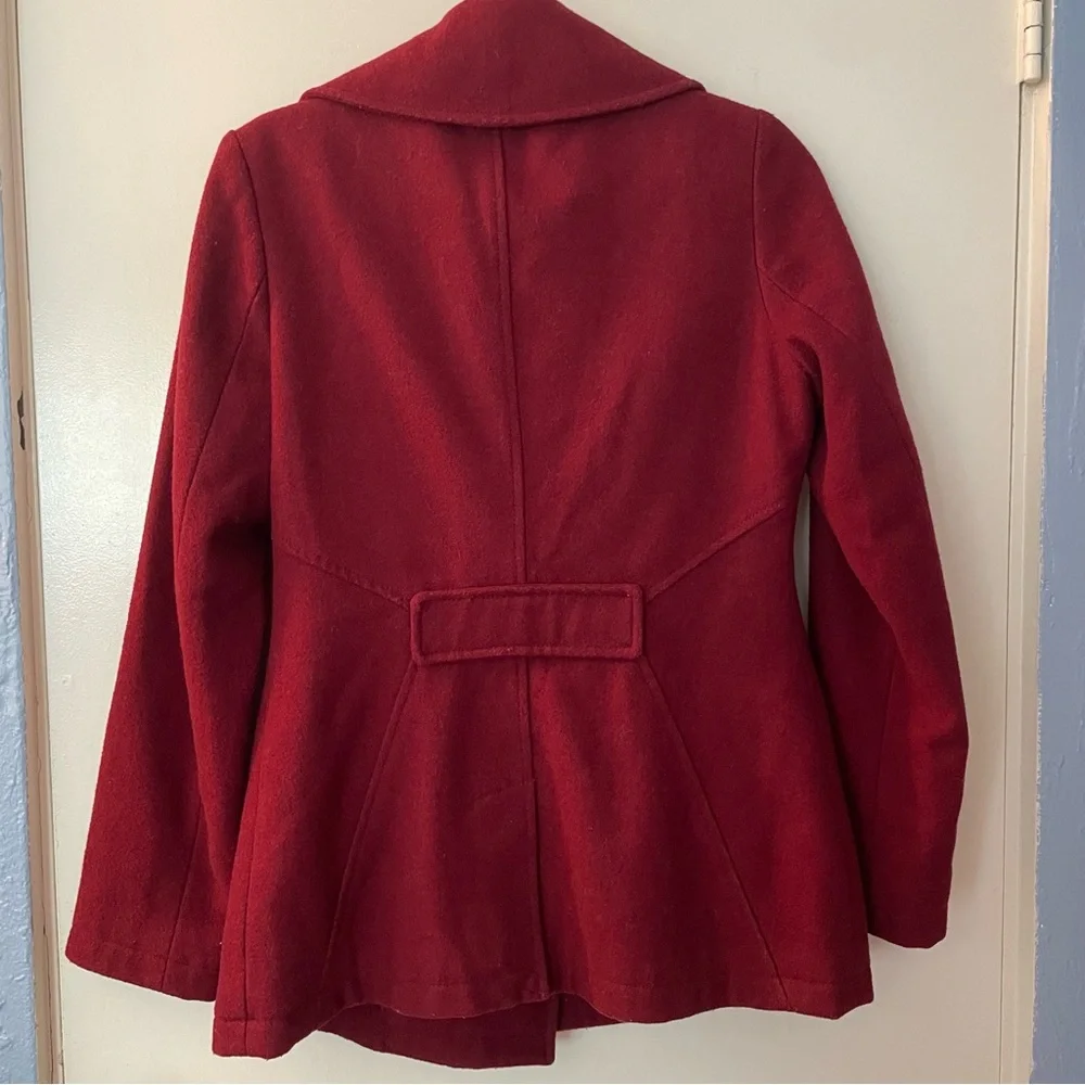 3 for $25! Merona Women's‎ Burgundy Double-Breasted Wool Blend Coat, size small